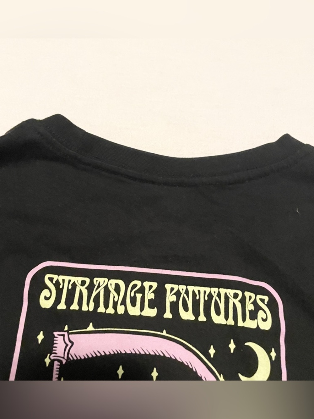 Amnesia Strange Futures Death Tarot Card Long Sleeve Graphic Tee - Picture 14 of 16